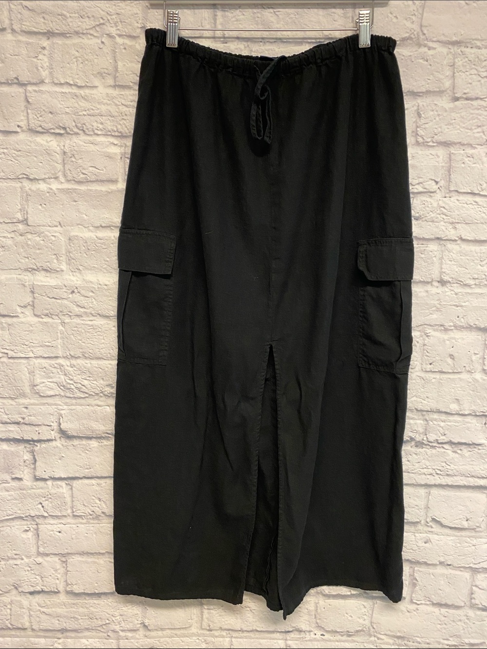 GAP Linen Blend Maxi Skirt with Cargo Pockets and Front Slit Size Large Tall
